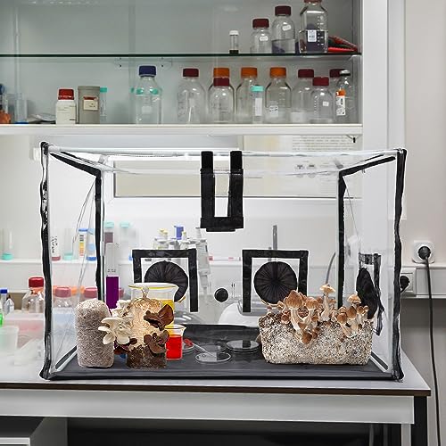 Large Still Air Box Mushroom Mycology Fume Hood Propagation StationsGrow Kit Mushroom Grow Bags Your Monotub Kit Mushroom Planting BagTent for Spores Horticulture Supplies （31.5 * 20.5 * 20.5inch）