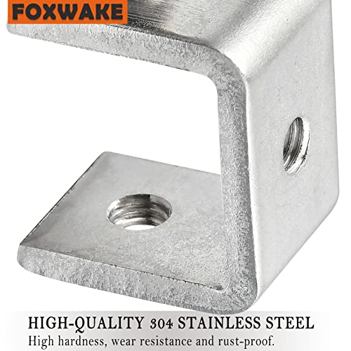 Mini C Clamps Stainless Steel 0.83 Inch for Working, Heavy Duty Small U Clamps for Metal Mounting, Universal Desk Clamp with Stable Wide Jaw Opening/I-Beam Design (6pcs) - color: 13/16 In-6pcs-21mm