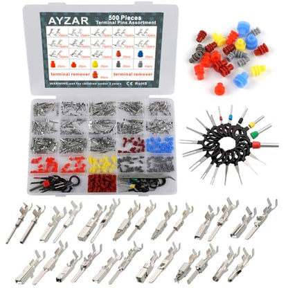500Pcs Connector Terminal Pin Wire Harness Pins Automotive Auto Car Electrical Connector Pins Motorcycle ATV 1/1.5/1.8/2.2/2.8/3.5mm