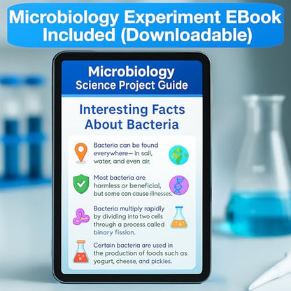 Evviva Sciences Microbiology Science Project Kit, Pre-Poured Agar Plates for Students, Agar Petri Dishes to Learn Microbiology, with Educational Experiment eBook - size: Medium (6 X 4 X 4in)
