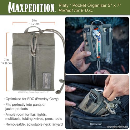 Maxpedition Platy Pocket Organizer, EDC Tool Pouch, Neck Wallet - color: Foliage, size: 5" x 7"