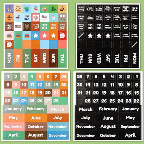 Lesnala Double-Sided Magnetic Calendar Numbers for Refrigerator - color: Multi Color