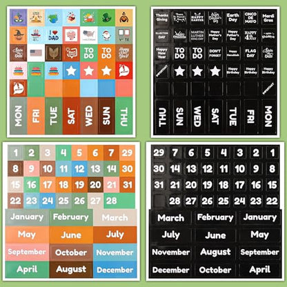 Lesnala Double-Sided Magnetic Calendar Numbers for Refrigerator - color: Multi Color