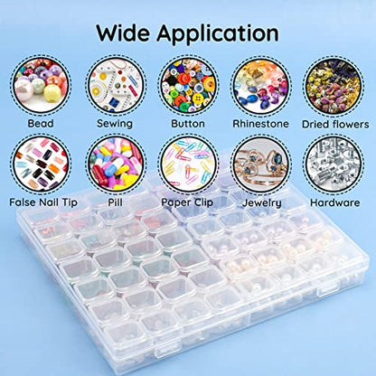 Segbeauty 56 Grids Clear Plastic Organizer Box, Gem Jewelry Storage Container with Dividers, Bead Organizer Earrings Storage Box Seeds Craft Organizers Screw Tool Boxes for Small Parts - size: 56 Count (Pack of 1)