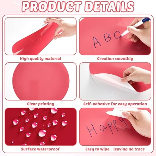 gisgfim 24PCS Dry Erase Dots 12 Inch Whiteboard Marker Wall Decor Removeable Circle Sticker Spots Writing Spots Set for Classroom Table Teachers Students Supplies (Morandi) - style: Morandi