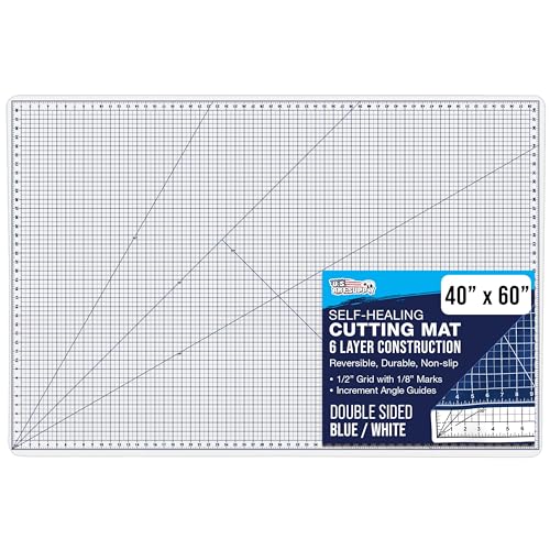 U.S. Art Supply 40"x60" Self-Healing Cutting Mat 6-Ply White/Blue - color: White/Blue