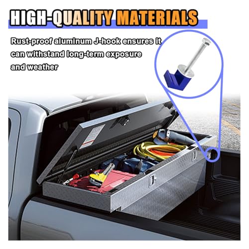 smilfuy 4PCS Truck Tool Box Mounting Clamp Kit, J Hooks No Drilling, Blue - color: Blue