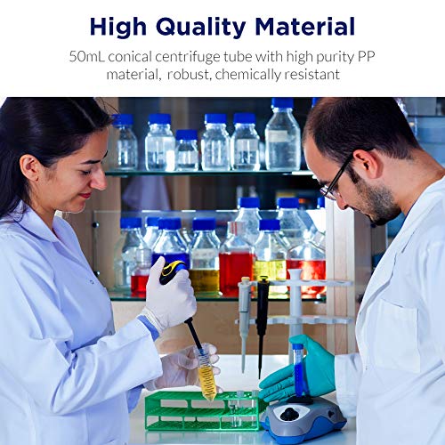 Conical Centrifuge Tubes 50mL, 25 Pcs Sterile Test Tubes with Screw Cap - size: 50mL