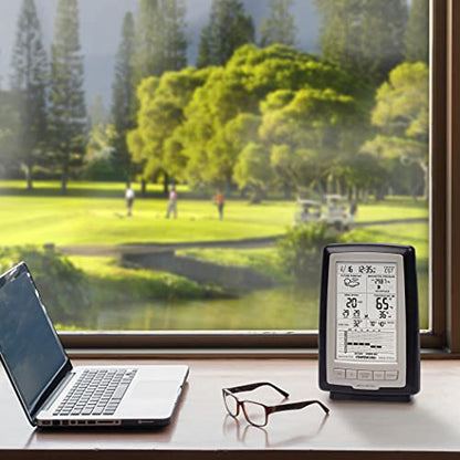 AcuRite Notos (00638A4) Weather Station for Temp, Humidity, and Wind Speed - color: Black With Silver Faceplate