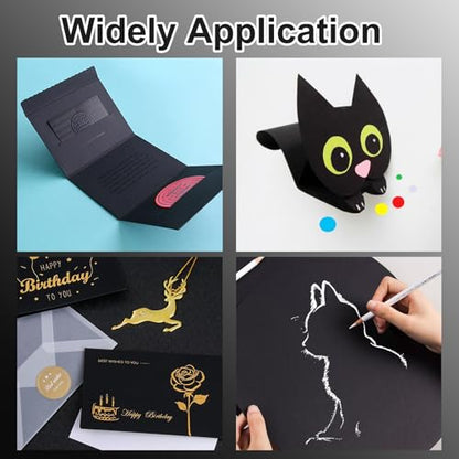 11"x14" Black Poster Board, 50 Pack Black Poster Paper, 230GSM Thickness - color: Black, size: 11x14 inch