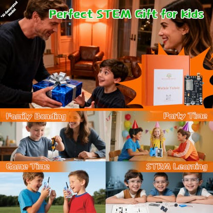 eUda+ STEM Walkie-Talkies Kit for 8-13-15-17+ Boys & Girls Stem Kits for Kids Age 8-10-12-14-16-18+ Science Experiments for Kids 9-12 DIY Kits for Kids Teenage Girl Gifts (Assembly Version, BTC) - size: Assembly Version, Bear-Transparent Clear (BTC)
