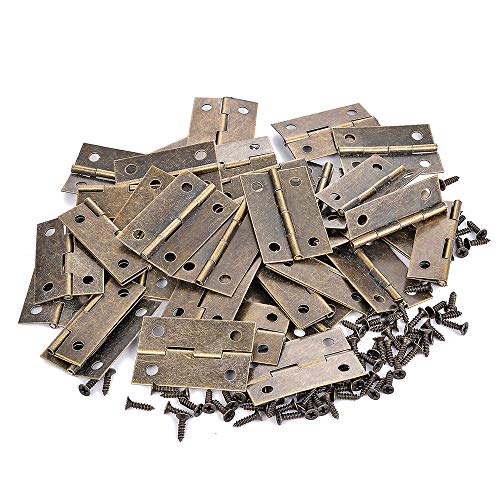 60Pcs Antique Bronze Hinges for Jewelry Box Bird House Handmade Crafts - color: Antique Bronze