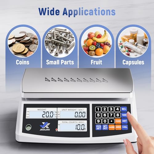 Industrial Counting Scales 33lb/15kgx0.1g Precision Digital Bench Scale lb/g/kg/oz Electronic Inventory Scale for Small Parts Coins, Gram Scale Parts Scale with Stainless Steel Platform Backlit LCD - style: 15kg x 0.1g