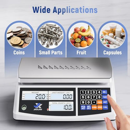 Industrial Counting Scales 33lb/15kgx0.1g Precision Digital Bench Scale lb/g/kg/oz Electronic Inventory Scale for Small Parts Coins, Gram Scale Parts Scale with Stainless Steel Platform Backlit LCD - style: 15kg x 0.1g