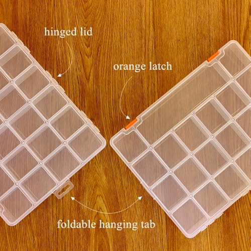 2 Pack Fixed 21 Grids Large Clear Plastic Storage Box - size: L