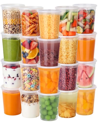 NESCCI 72 Sets (144-Piece) Deli Containers with Lids, 32oz X 72 Set Each - size: 32oz X 72 Set