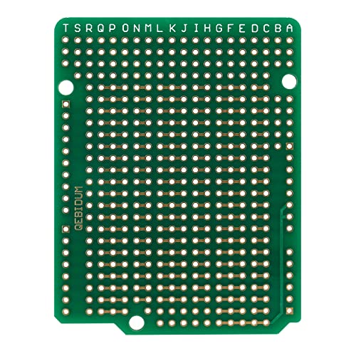 Prototyping Board, PCB Prototype Board, Protoboard Double Sided Perforated 2.54mm Pitch Soldering Breadboard Circuit Perma Proto Boards for Arduino UNO R3 Shield DIY Electronic Projects (10)