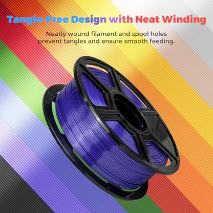 Flashforge 3D Printer Filament Silk PLA 1.75mm 1kg Spool-Dimensional Accuracy +/- 0.02mm (Blue) - color: Blue