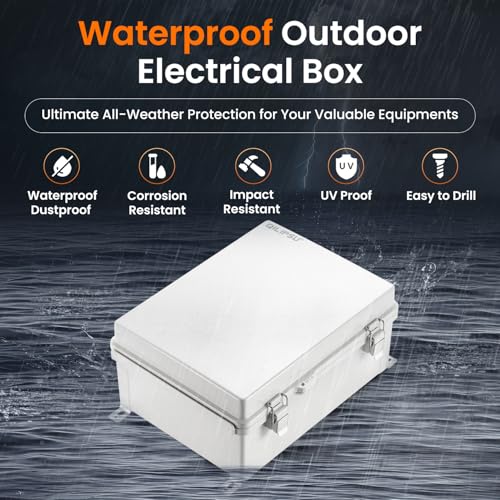 QILIPSU Outdoor Electrical Box Waterproof Junction Box 14.6"x10.6"x5.9" - color: Grey, size: 14.6"x10.6"x5.9"