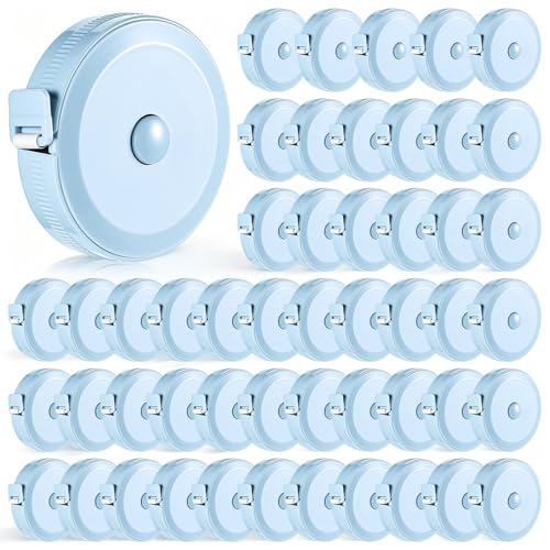 50 Pcs Tape Measure Retractable Measuring Tape Soft Small Measurement Mini Sewing Fabric Measurer Flexible Pocket Cloth Fabric Measurement Digital for Body (60 Inch)