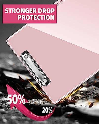 Clipboard with Storage, Nurse Dry Erase Clip Board, 8.5x11,Pale Pink - color: Pale Pink