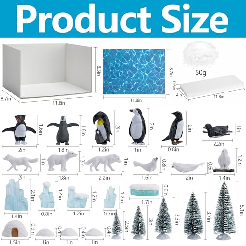 30 Pcs Arctic Animals Habitat Diorama Project Set for School DIY Crafts - color: Arctic Style-30pcs