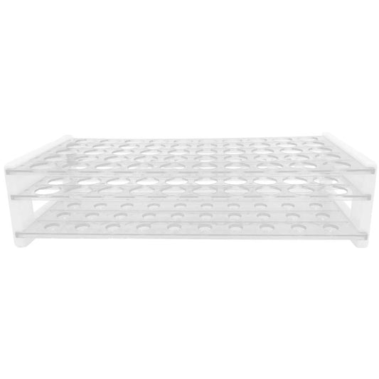 Plastic Test Tube Rack Set, 2 Sizes to fit Both 12/13mm and 15/18mm Test Tubes, 50 Hole, Clear, Karter Scientific 208U5 (Pack of 2)