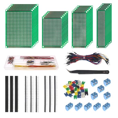 365Pcs Double Sided PCB Board Kit 4 Sizes Circuit Prototype Boards