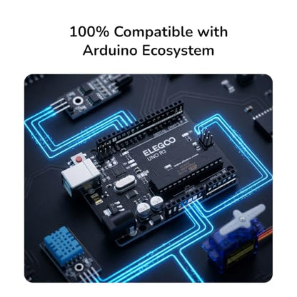 ELEGOO UNO R3 Microcontroller Board ATmega328P+ATmega16U2 with USB Cable - size: 2.96 x 2.1 x 2.54 inch