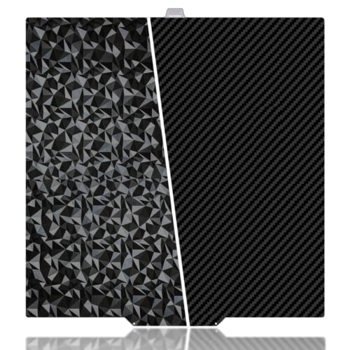 390x390mm 3D Printer Build Plate Smooth PEO+Smooth PET Spring Steel Sheet for Qidi Max 4 Heated Bed (Carbon Fiber + Diamond Pattern) - size: 390x390mm