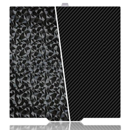 390x390mm 3D Printer Build Plate Smooth PEO+Smooth PET Spring Steel Sheet for Qidi Max 4 Heated Bed (Carbon Fiber + Diamond Pattern) - size: 390x390mm