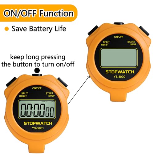 Stopwatch Timer, Digital Stop-Watch for Sports, Orange - style: non-waterproof-orange