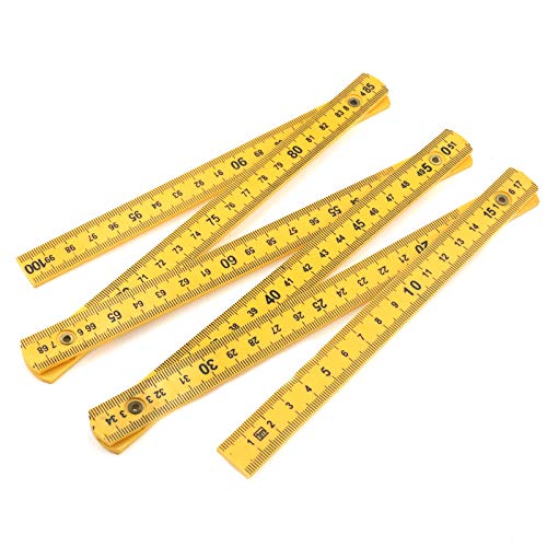 Quluxe Folding Ruler Measuring Stick Foldable 1M Metric Ruler-Metric Only - size: 1m (Metric only, yellow)