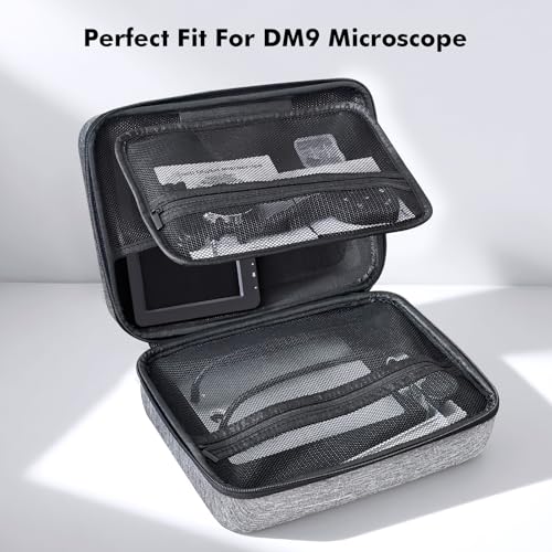 Digital Microscope Carrying Case，EVA Microscope Storage Bag Endoscope Case, Compatible with 4.3''/5''/7'' DM9 Digital Microscopes & Borescopes - size: Big- 8.3’’×7.08’’×3.54’’