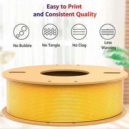 PLA+ 3D Printer Filament 1.75mm No Tangle, Neatly Wound Filament Net Weight 250g Spool, PLA Pro Plus, Silk Gold - color: 250g-silk Gold