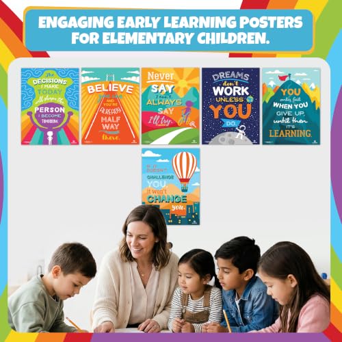 Sproutbrite 6 Pack 12” x 16” Educational Motivational Posters & Charts - color: Inspirational Posters