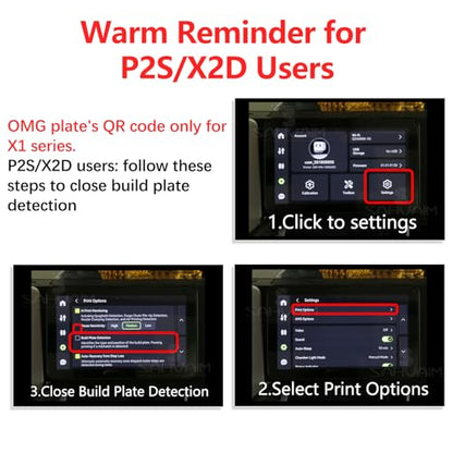 OMG Cool Plate for Bambu Lab X2D/P2S/P1S/P1P/A1/X1/X1C, 257x257mm Thicker Magnetic Bamboo Build Plate with Supertack Smooth Surface, Low-Temperature 3D Printer Bed Plate for PLA PETG Printing - size: 257x257mm for P1S/P2S/X1/A1