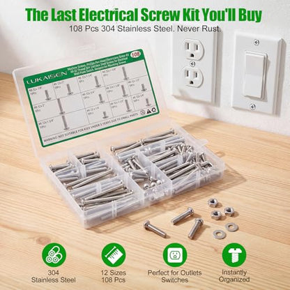 108 Pcs #8-32 Phillips Pan Head Machine Screws Kit, 304 SS - size: SS 108Pcs #8-32（1/4" to 2" ） Pan