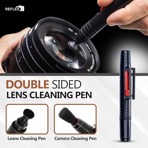REFLEX CAMERA Professional 19 in 1 Camera Cleaning Kit, Camera Lens Cleaning Kit with Lens Pen, Air/Dust Blower, Microfiber Lens Cloth, Sensor Cleaning Swabs, Lens Solution & Handy Storage Container