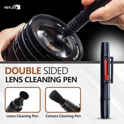 REFLEX CAMERA Professional 19 in 1 Camera Cleaning Kit, Camera Lens Cleaning Kit with Lens Pen, Air/Dust Blower, Microfiber Lens Cloth, Sensor Cleaning Swabs, Lens Solution & Handy Storage Container