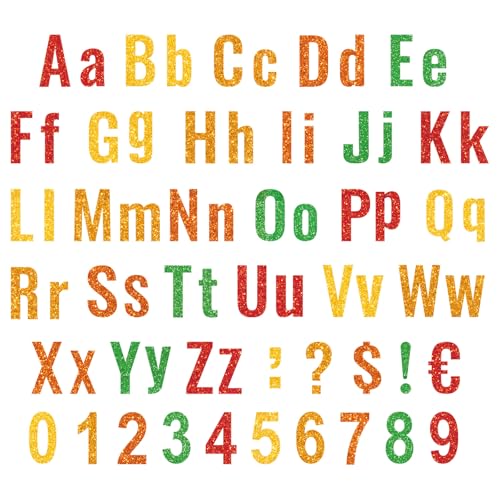 AnyDesign 141 Pcs Fall Glitter Bulletin Board Letters and Numbers Alphabet