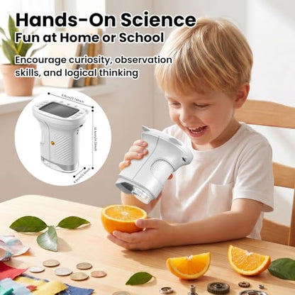 Alotwan Handheld Kids Microscope, Digital 1000X Miniscope, HD 2.4" Screen - color: White