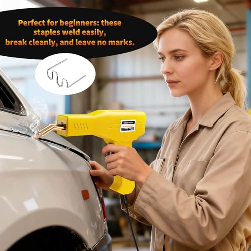 Plastic Welder Kit, 1200PCS Staples, Hot Stapler for Bumper Repair - color: Yellow