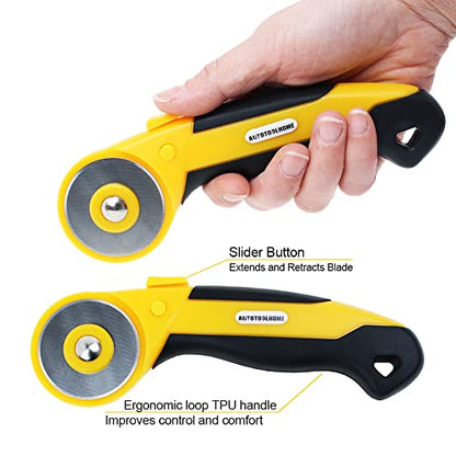 45mm Rotary Cutter for Fabric with 9 Replacement Rotary Blades - color: color04
