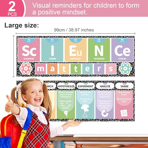 Lonfliness Composition Notebook Science Classroom Decoration Pastel Science Banner and Poster Back to School Bulletin Board Set for Laboratory Bulletin Board Learning Chalkboard Decor Teacher Supplies - style: Composition