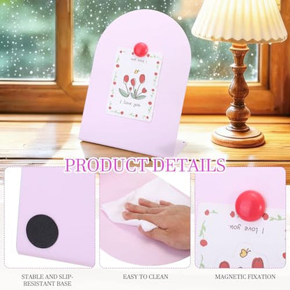 PATIKIL Magnetic Bulletin Board Pink W/ 4 Colorful Magnets 1Pcs - color: Pink/Colorful