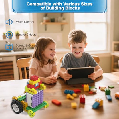 ICQbot 10 in 1 Coding Robot Kit,270+ Piece ScratchJr Learning Educational APP Remote Voice Programming Building Toys for Age 5+ Kids - style: ICQbot