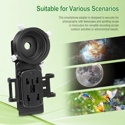 Astromania Smartphone Adapter with T2 Thread and Eyepiece Adapter 44-52mm - size: IPhone and Eyepiece Adapter 44 - 52mm