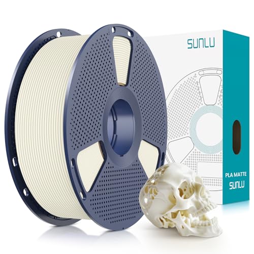 SUNLU 1KG PLA Matte 3D Printer Filament 1.75mm, Matte Bone White - color: Bone White, size: 1KG