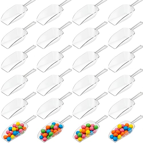 Jinei 24 Pcs 4.3" Clear Plastic Scoops Bulk Multi Purpose - size: 4.3"
